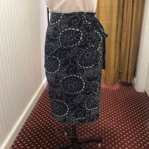 Ralph Lauren Vintage Cotton Wrap Skirt Navy Medium